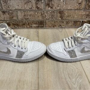 Jordan Women's Shoes White custom with rhinestones